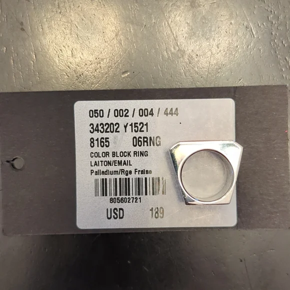 NWT YSL Red Color Block Ring, sz 6 - Picture 6 of 6